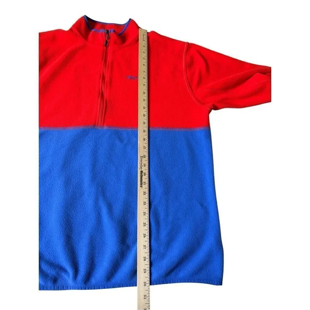 Marmot Men’s Rocklin 1/2-Zip Fleece Jacket Pullover size XXL Blue Red